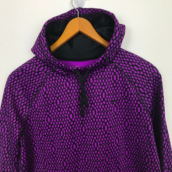 Nike Tops - Nike Therma-Fit Large Purple/Black Hoodie Pullover